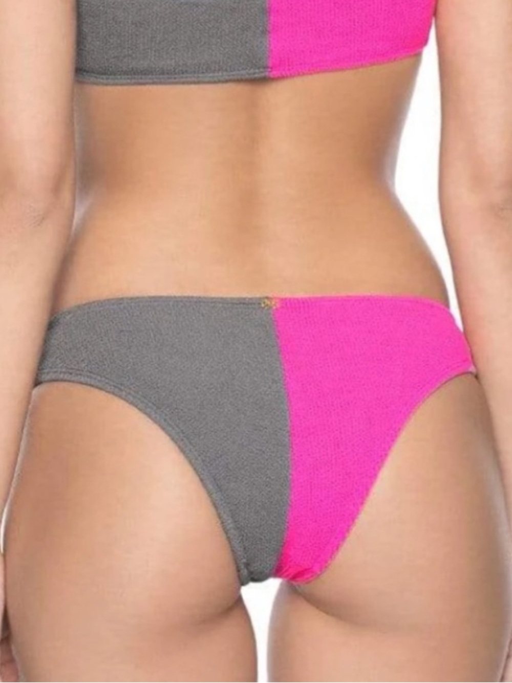 PILYQ Acai Reef Two Tone BIKINI BOTTOM TEENY Pink Gray NWT $80
